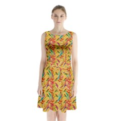 Pattern- B 001 Sleeveless Waist Tie Chiffon Dress by nate14shop