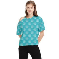 Snowflakes 002 One Shoulder Cut Out Tee by nate14shop