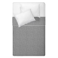 Soot Black And White Handpainted Houndstooth Check Watercolor Pattern Duvet Cover Double Side (single Size) by PodArtist