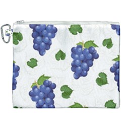 Grape-bunch-seamless-pattern-white-background-with-leaves Canvas Cosmetic Bag (xxxl) by nate14shop
