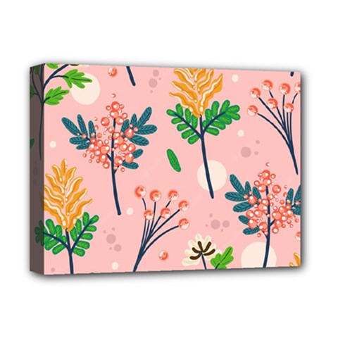 Seamless-floral-pattern 001 Deluxe Canvas 16  X 12  (stretched)  by nate14shop