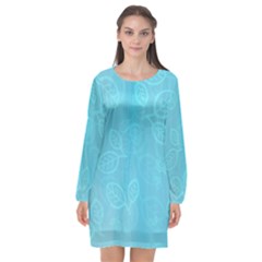 Seamless-pattern Long Sleeve Chiffon Shift Dress  by nate14shop