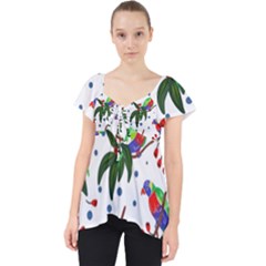 Seamless-pattern-with-parrot Lace Front Dolly Top by nate14shop