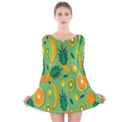 Fruits Long Sleeve Velvet Skater Dress by nate14shop