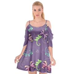 Background-butterfly Purple Cutout Spaghetti Strap Chiffon Dress by nate14shop