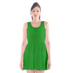 Green Scoop Neck Skater Dress by nate14shop