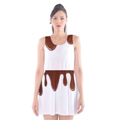 Chocolate Scoop Neck Skater Dress by nate14shop
