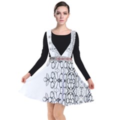 Im Fourth Dimension Black White 7 Plunge Pinafore Dress by imanmulyana
