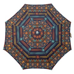 Bohemian-ethnic-seamless-pattern-with-tribal-stripes Straight Umbrellas by Wegoenart