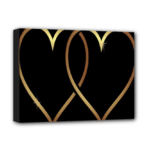 A-heart-black-gold Deluxe Canvas 16  X 12  (stretched)  by nate14shop