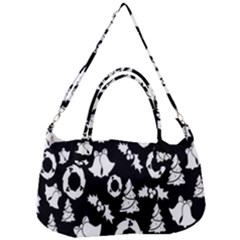 Backdrop-black-white,christmas Removal Strap Handbag by nate14shop