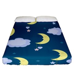 Moon Fitted Sheet (queen Size) by nateshop