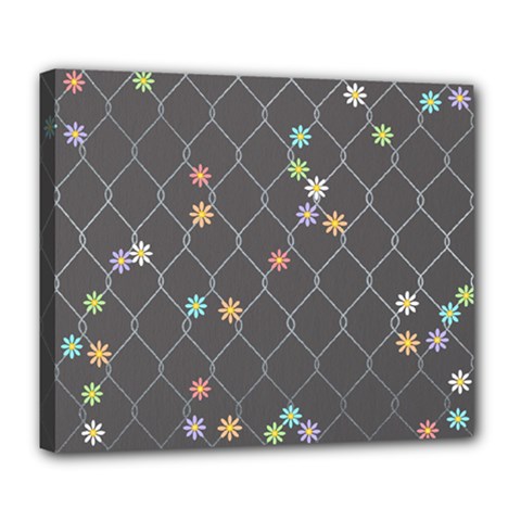 Pattern Flower Deluxe Canvas 24  X 20  (stretched) by nateshop