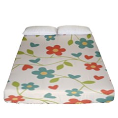  Background Colorful Floral Flowers Fitted Sheet (king Size) by artworkshop