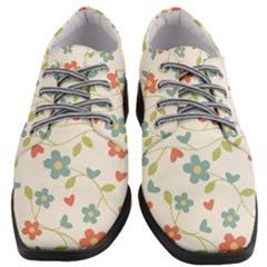  Background Colorful Floral Flowers Women Heeled Oxford Shoes by artworkshop