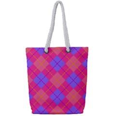 Texture Full Print Rope Handle Tote (small) by nateshop
