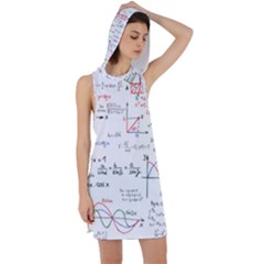 Math Formula Pattern Racer Back Hoodie Dress by Sapixe
