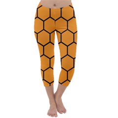 Honeycomb Capri Winter Leggings  by nateshop