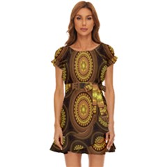 Fractal Puff Sleeve Frill Dress by nateshop