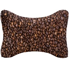 Coffee Beans Food Texture Seat Head Rest Cushion by artworkshop