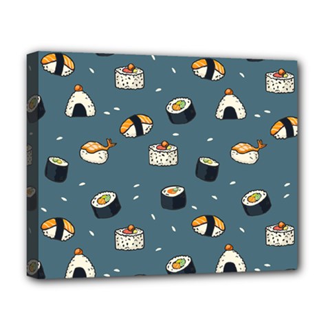 Sushi Pattern Deluxe Canvas 20  X 16  (stretched) by Jancukart