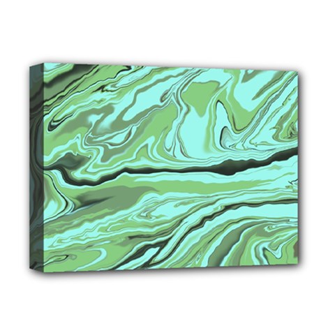 Waves Marbled Abstract Background Deluxe Canvas 16  X 12  (stretched)  by Amaryn4rt