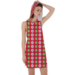 Festive Pattern Christmas Holiday Racer Back Hoodie Dress by Amaryn4rt