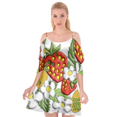 Strawberries Berry Strawberry Leaves Cutout Spaghetti Strap Chiffon Dress by Wegoenart