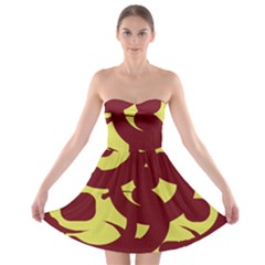 Illustration Art Pattern Design Painting- Strapless Bra Top Dress by Wegoenart