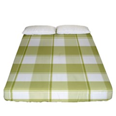 Green Tea - White And Green Plaids Fitted Sheet (california King Size) by ConteMonfrey