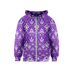 Purple Lace Decorative Ornament - Pattern 14th And 15th Century - Italy Vintage  Kids  Zipper Hoodie by ConteMonfrey