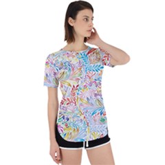 Floral Pattern Perpetual Short Sleeve T-shirt by nateshop