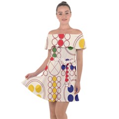 Ludo Game Off Shoulder Velour Dress by Wegoenart