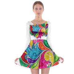 Im Fourth Dimension Colour 30 Long Sleeve Skater Dress by imanmulyana