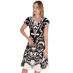 Im Fourth Dimension Black White 35 Classic Short Sleeve Dress by imanmulyana