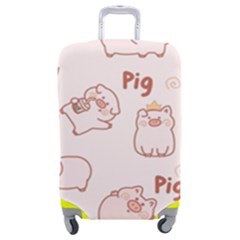 Pig Cartoon Background Pattern Luggage Cover (medium) by Sudhe