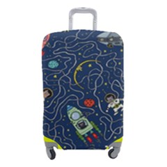 Illustration Cat Space Astronaut Rocket Maze Luggage Cover (small) by Ravend