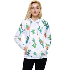 Among Succulents And Cactus  Women s Lightweight Drawstring Hoodie by ConteMonfrey