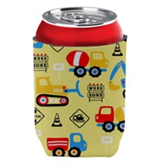 Seamless Pattern Vector Industrial Vehicle Cartoon Can Holder by Jancukart