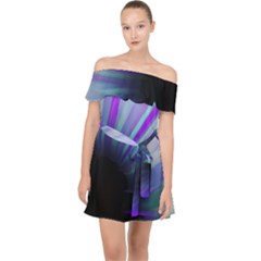 Mirror Fractal Off Shoulder Chiffon Dress by Sparkle