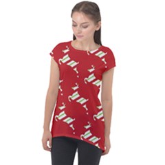 Christmas-merry Christmas Cap Sleeve High Low Top by nateshop