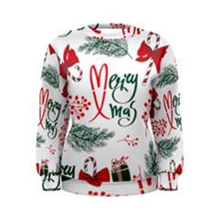 Merry Xmas Seamless Christmas Pattern Women s Sweatshirt by danenraven