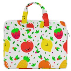 Pattern Fruit Fruits Orange Green Macbook Pro 16  Double Pocket Laptop Bag  by Wegoenart