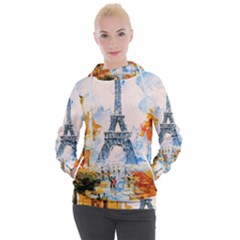 Eiffel Tower Landmark Architecture  Artistic Women s Hooded Pullover by danenraven