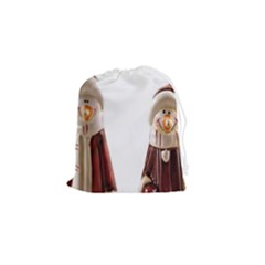 Christmas Figures Drawstring Pouch (small) by artworkshop