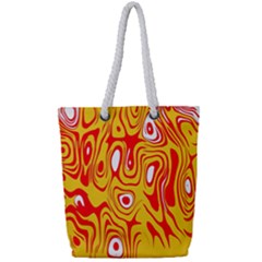 Red-yellow Full Print Rope Handle Tote (small) by nateshop
