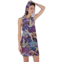 Textile Fabric Pattern Racer Back Hoodie Dress by nateshop