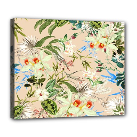 Tropical Fabric Textile Deluxe Canvas 24  X 20  (stretched) by nateshop