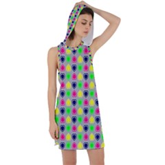Colorful Mini Hearts Grey Racer Back Hoodie Dress by ConteMonfrey