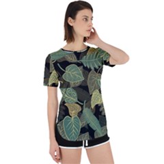 Autumn Fallen Leaves Dried Leaves Perpetual Short Sleeve T-shirt by Ravend